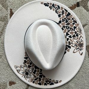 Hand burned and painted hat